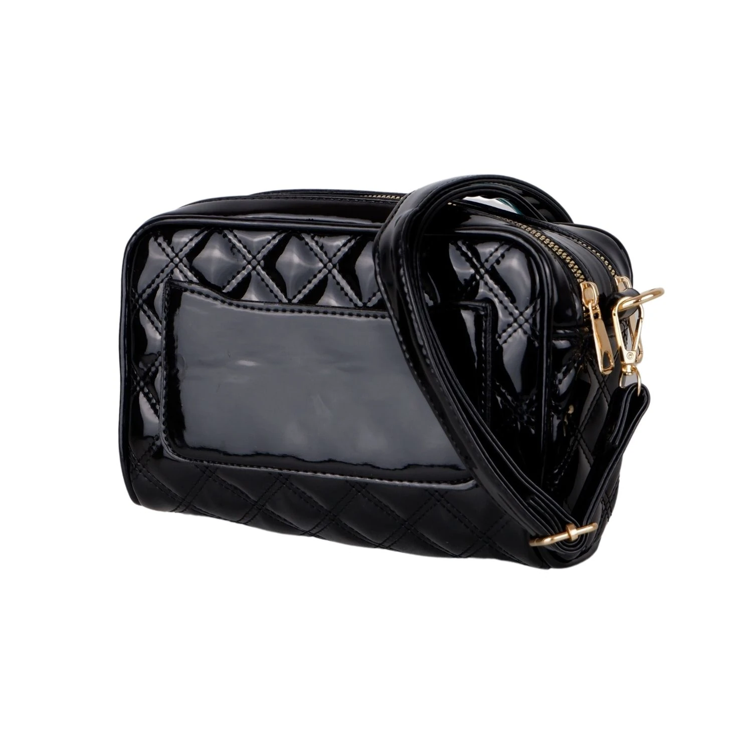 Bagacar Kapitone Bayan Çapraz El ve Omuz Çantası Rugan Siyah