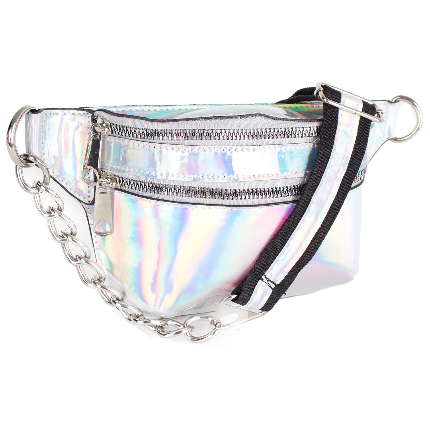 Bagacar Fashion Tulum Gögüs Bel Çantası Beyaz Hologram