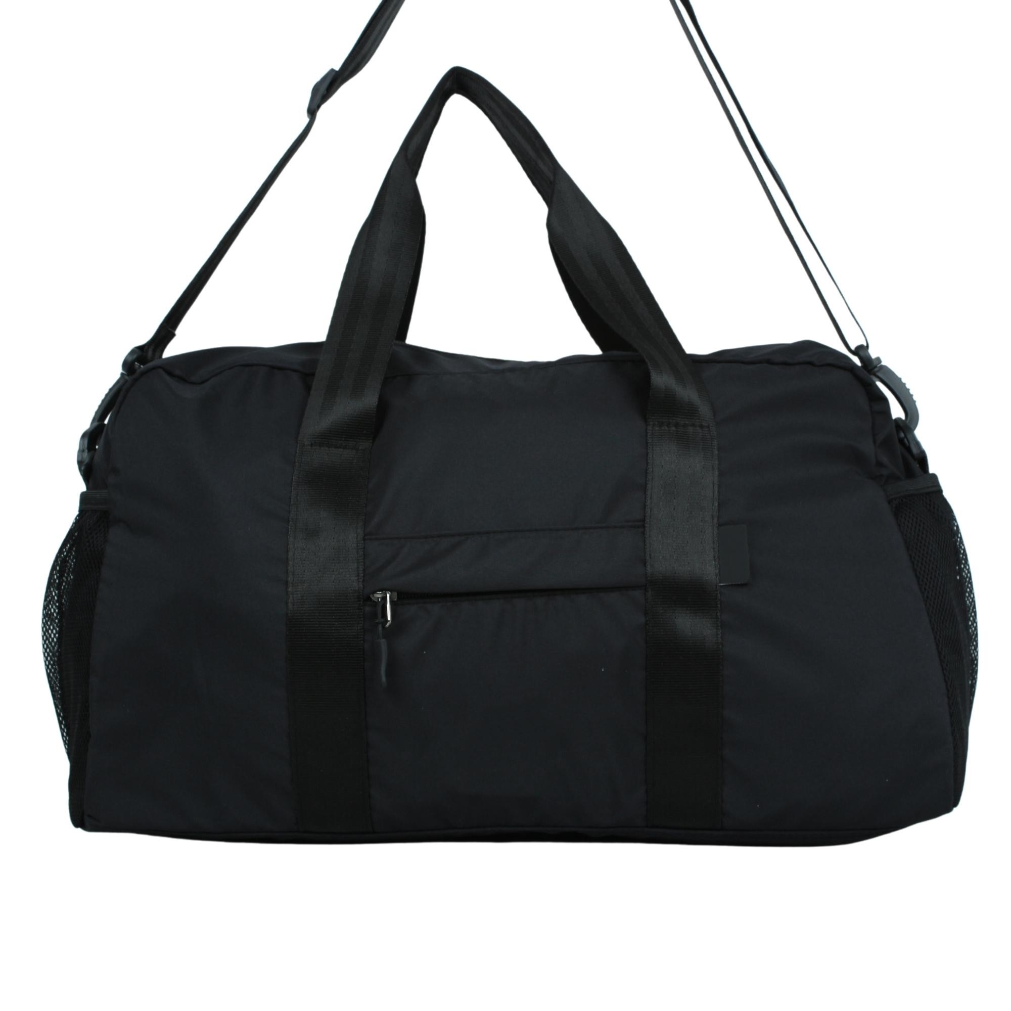 Bagacar 30x50x16Cm Siyah Paraşut Kumaş Plaj Spor ve Seyahat Çantası