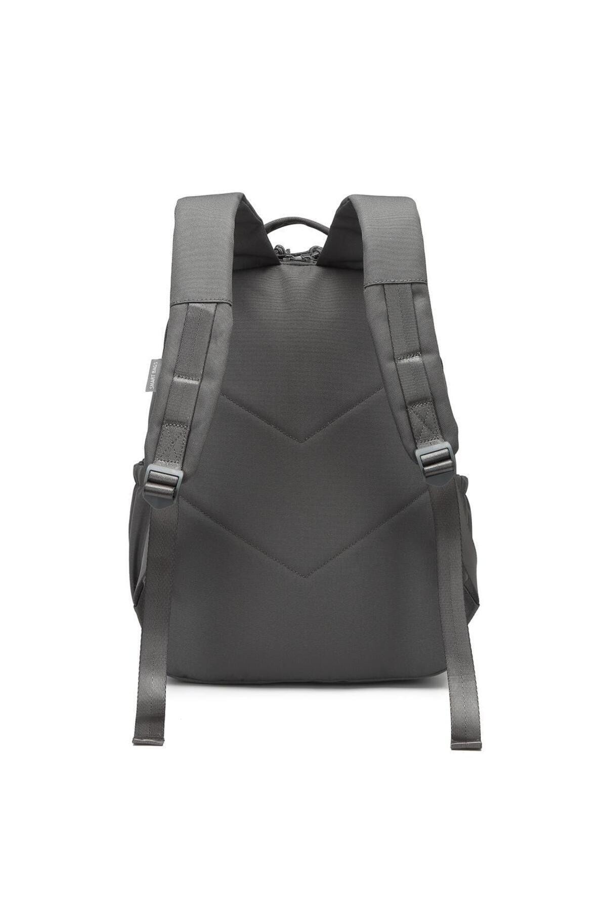 Bagacar Smart Bag 3198 Okul ve Günlük Laptop Bölmeli Sırt Çantası Koyu Gri