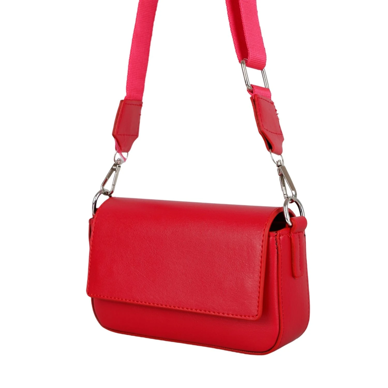 Bagacar Kapaklı Mini Şık Bayan Çapraz El ve Omuz Çantası Kırmızı