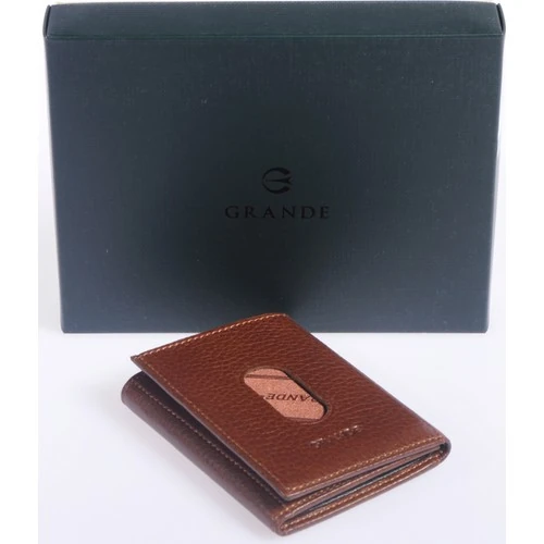 Grande 724 Unisex Hakiki Deri Kartlık Taba