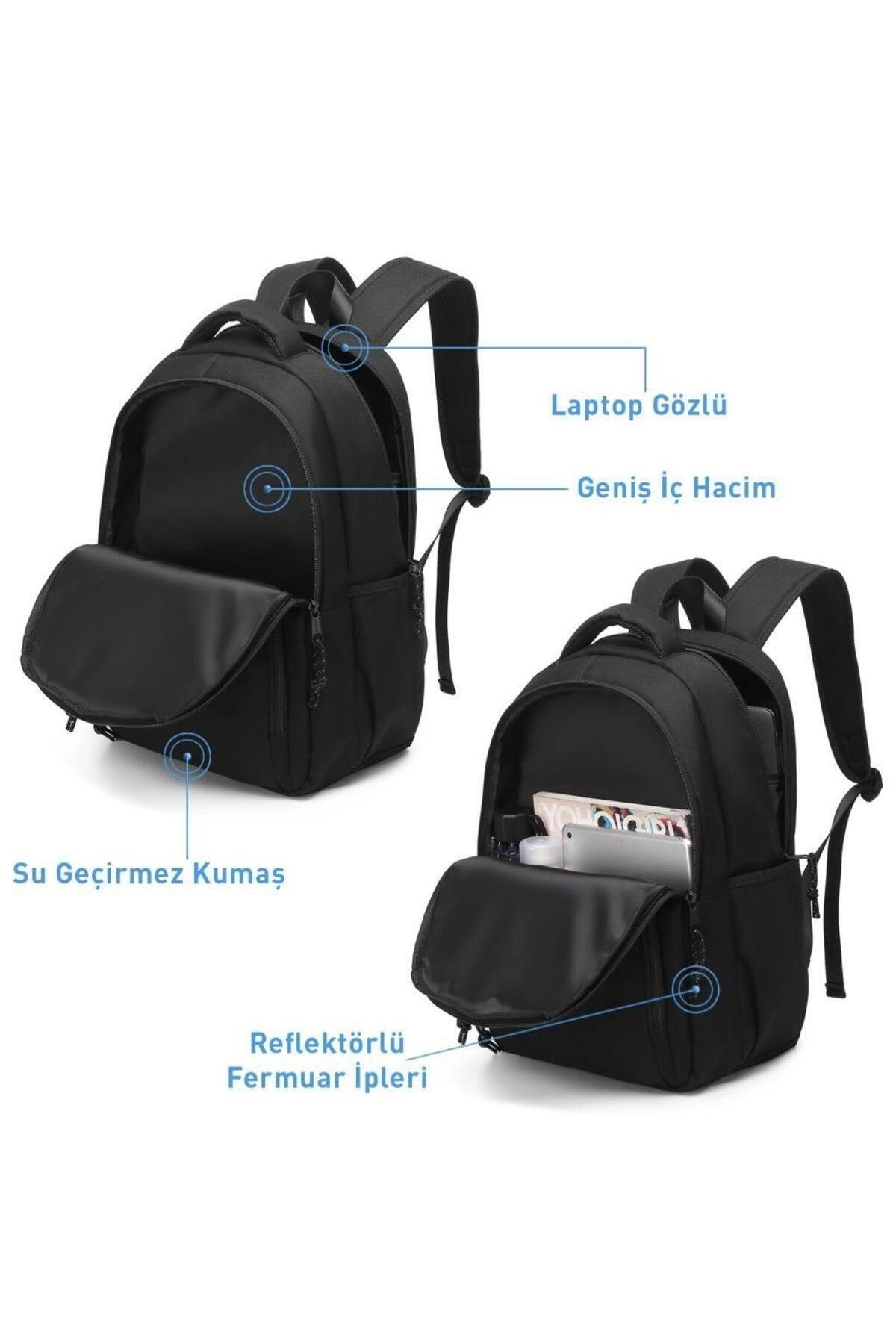 Bagacar Smart Bag 3159 Okul ve Günlük Laptop Bölmeli Sırt Çantası Petrol