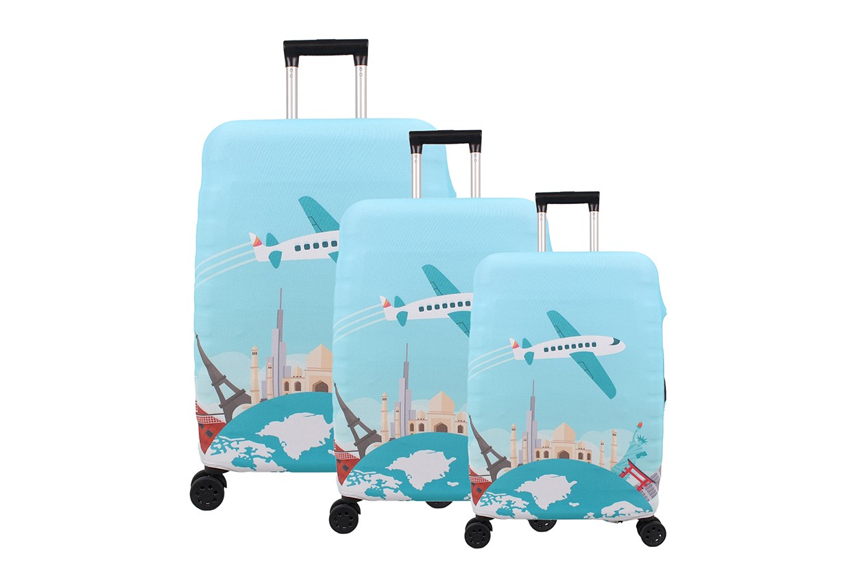 Bagacar Plane 3lü Set Valiz Kılıfı, 3 lü Valiz Kemeri, 3lü Valiz Etiketi
