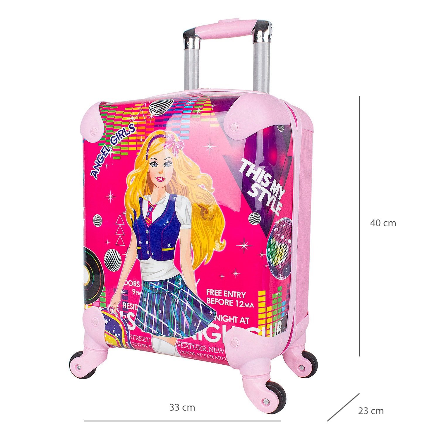 Bagacar Angel Girls Kolej Kız Çocuk Valizi Pembe