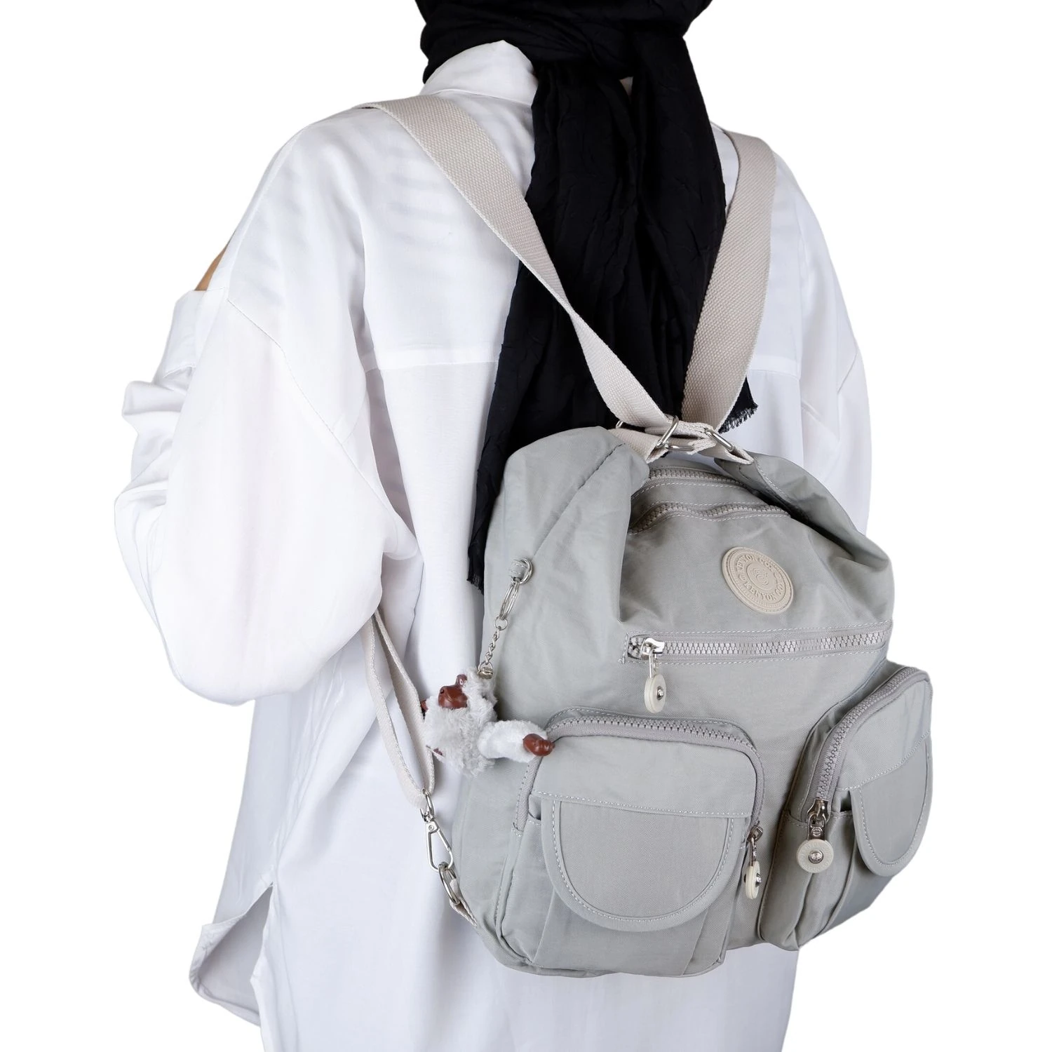 Kenyon Cox 2198 Klinkır Kumaş Hafif Sırt ve Kol Çantası Gri