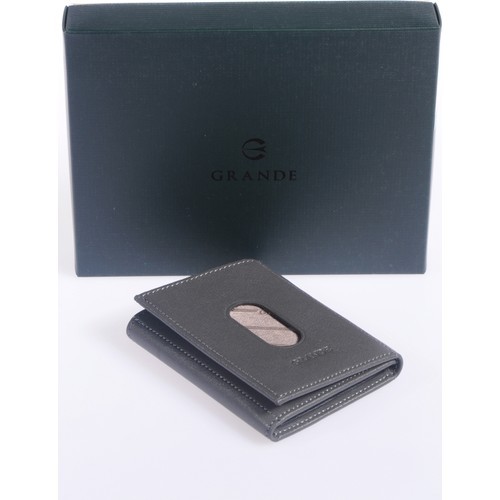 Grande 724 Unisex Hakiki Deri Kartlık Gri