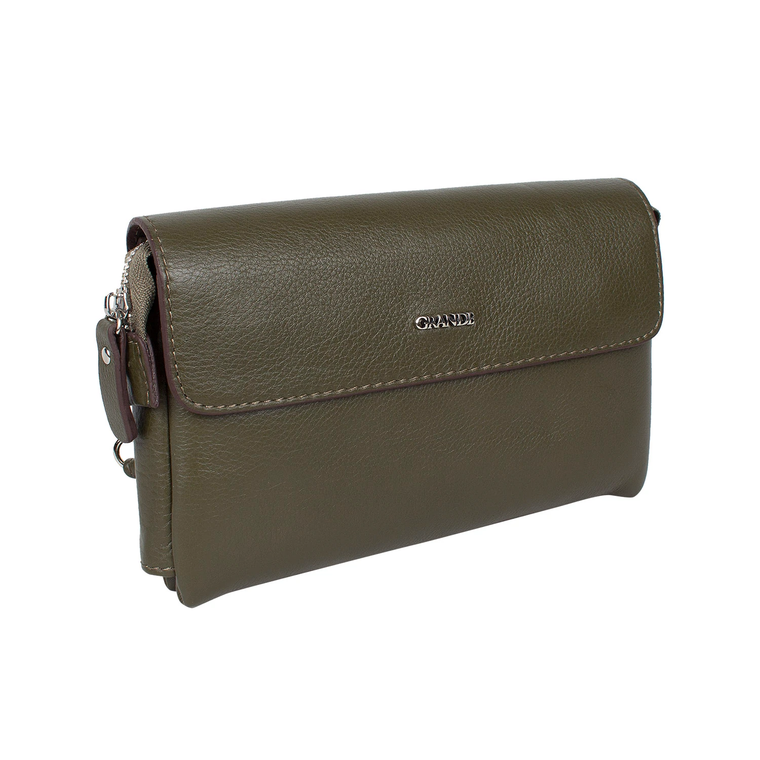Grande 4280 Hakiki Deri Unisex El Portföy Çantası Yeşil