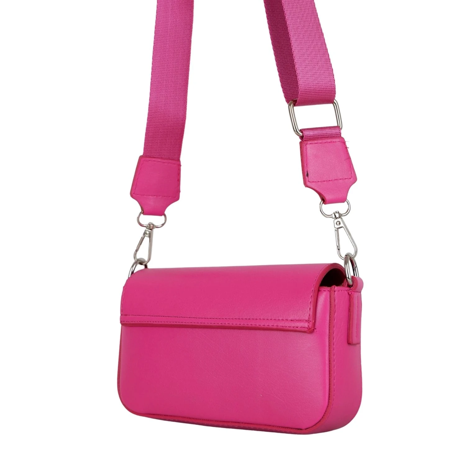 Bagacar Kapaklı Mini Şık Bayan Çapraz El ve Omuz Çantası Fuşya