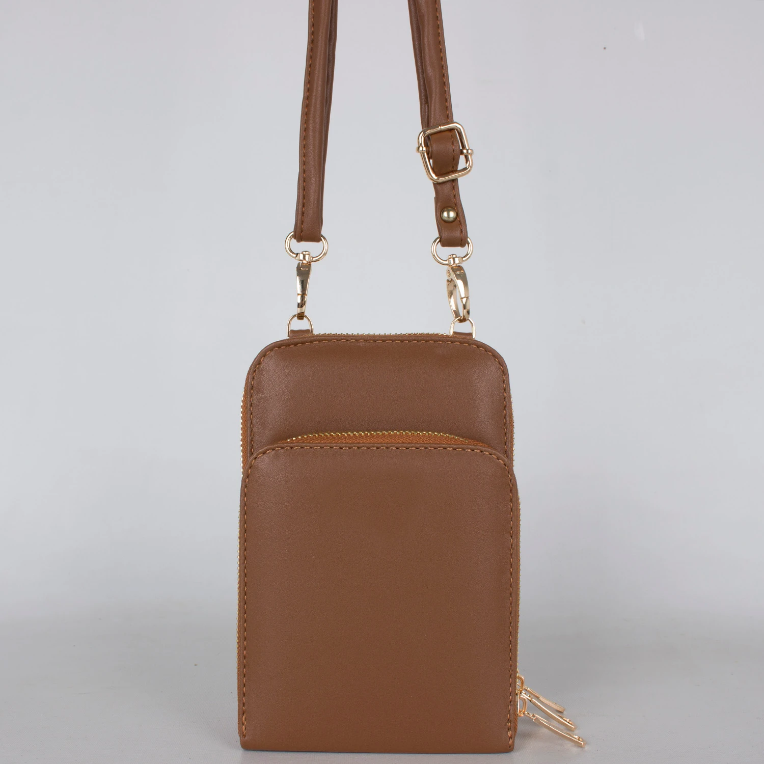 Bagacar 1341 Taba Saten Kumaş Bayan Çapraz Omuz Çantası