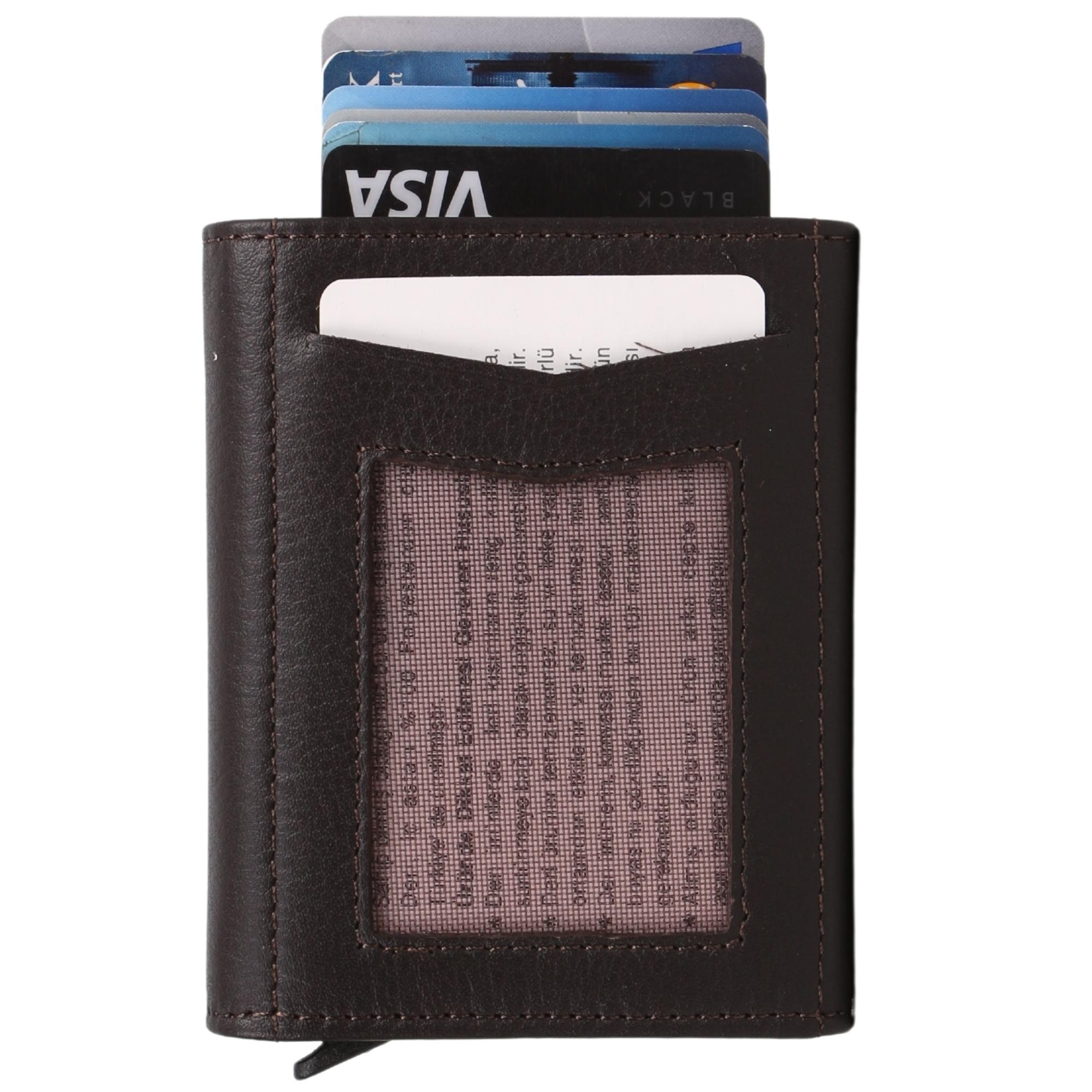 Legend Leather Erkek Acı Kahve Hakiki Deri Mekanizmalı Cüzdan/Kartlık