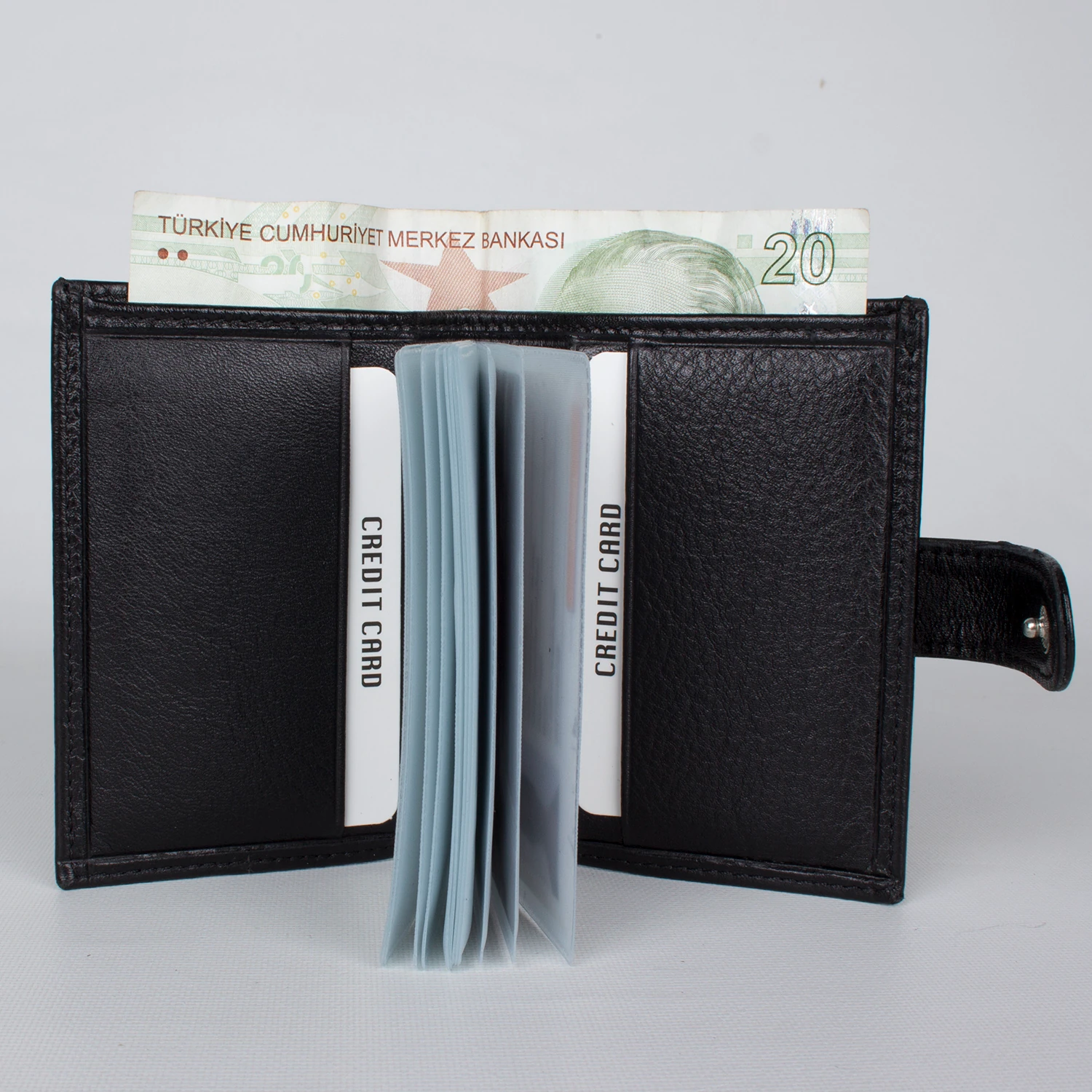 Bagacar 16010 Hakiki Deri Cüzdan Siyah Renk