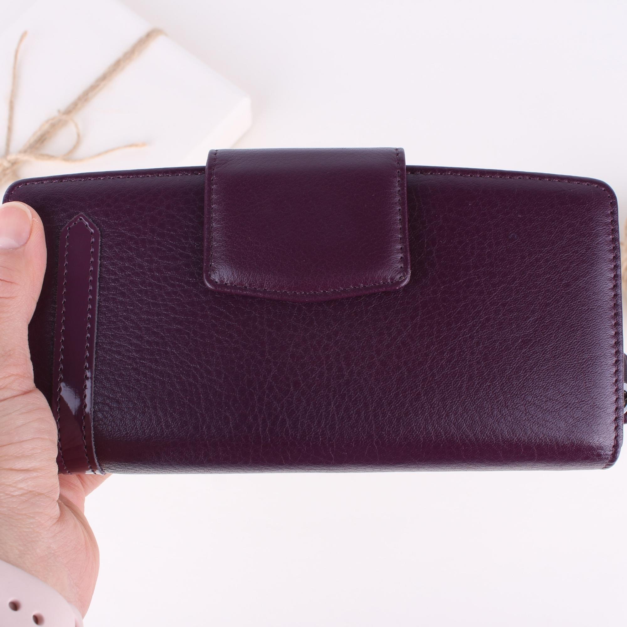 Legend Leather 2714 Bayan Hakiki Deri Cüzdan Mürdüm