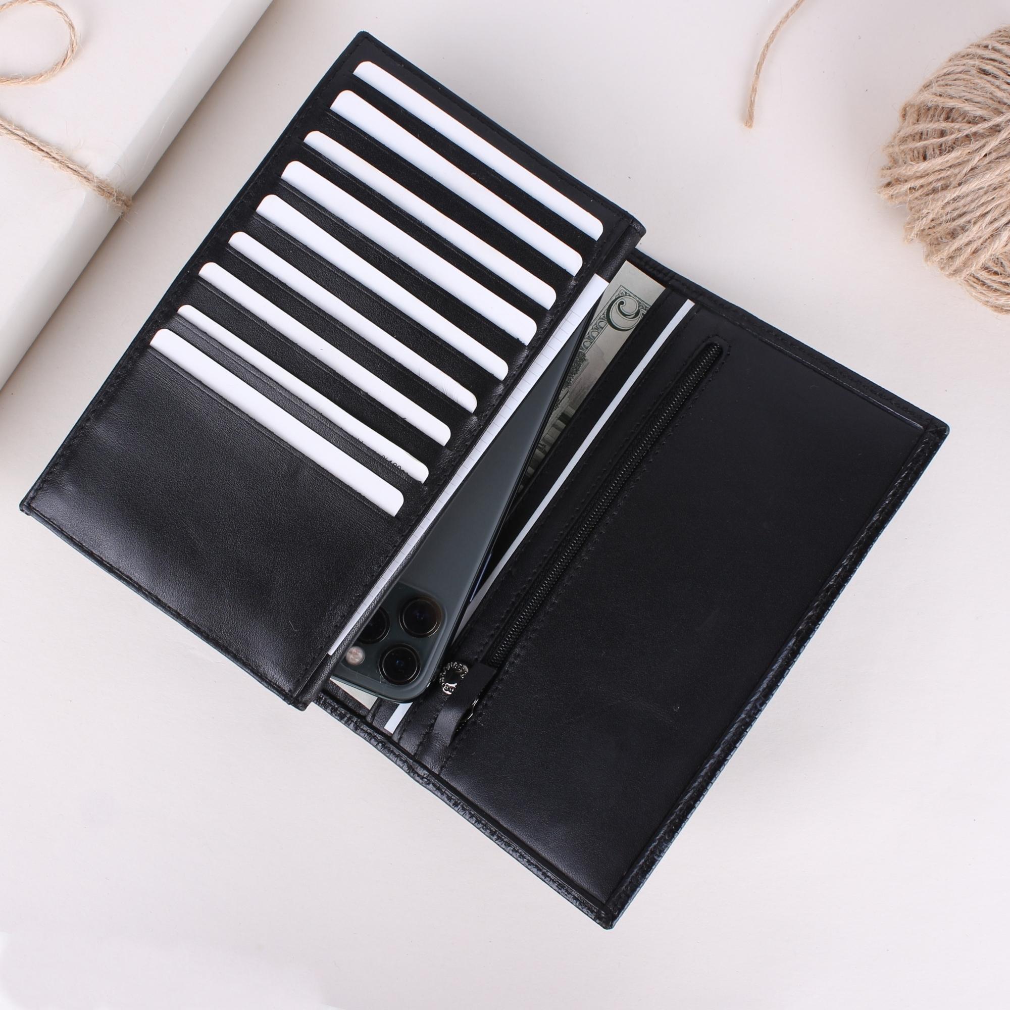 Legend Leather İguana Siyah 1546 Unisex Hakiki Çek Bölmeli Deri Cüzdan