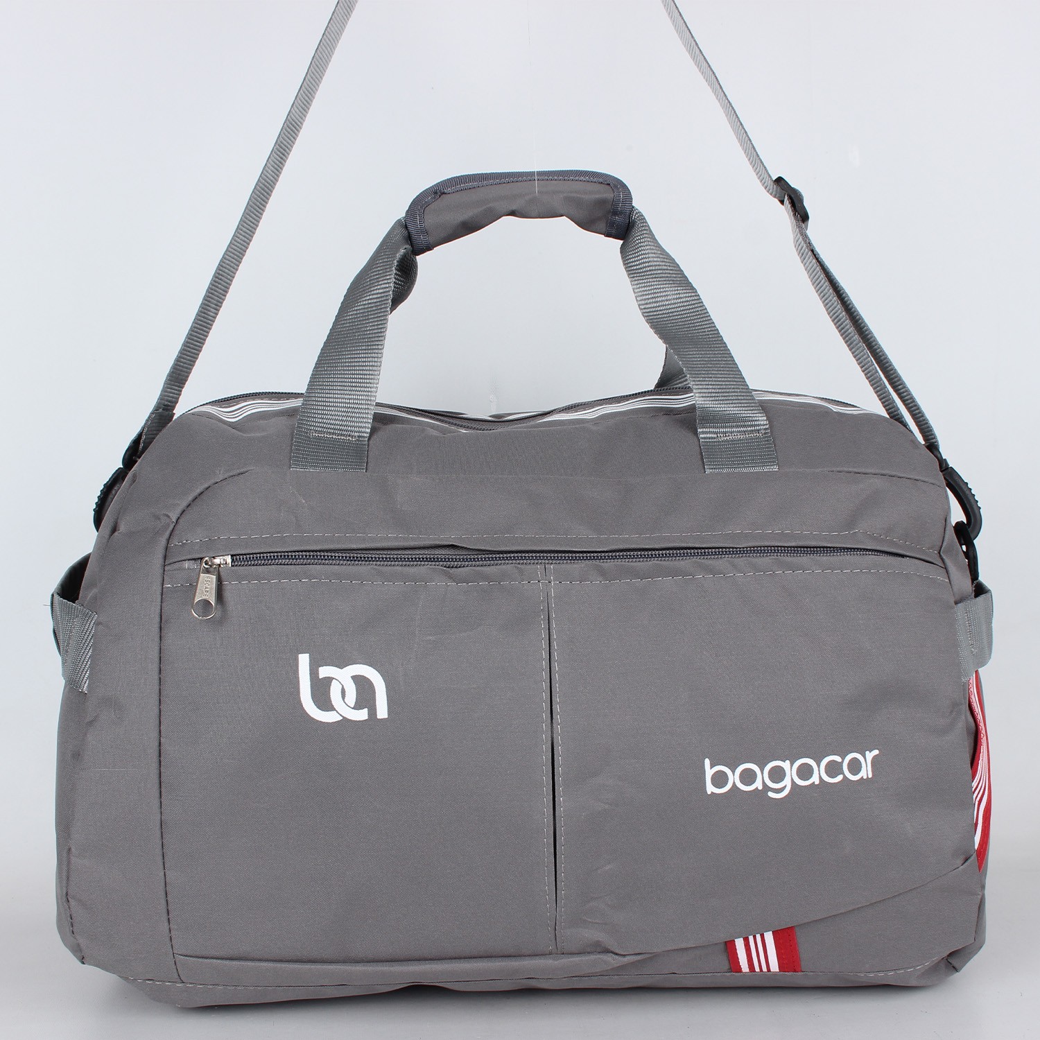 Bagacar Düz Gri Büyük Boy Spor ve Seyahat Çantası