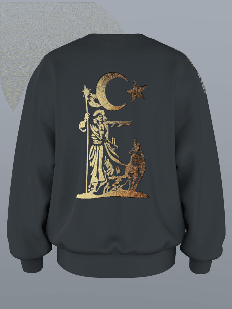 MerdiyeArt Özel Baskılı Sweatshirt/Hoodie - Bisiklet Yaka Sweatshirt