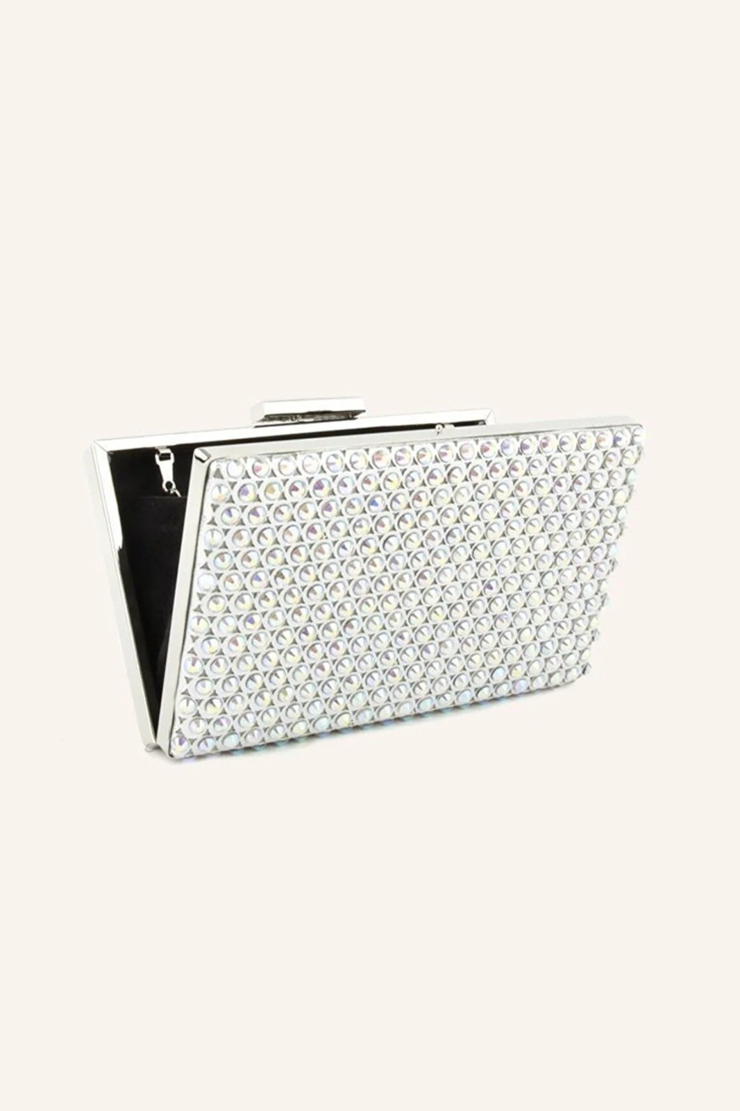 Kristal Taşlı Dikdörtgen Clutch Abiye Çanta