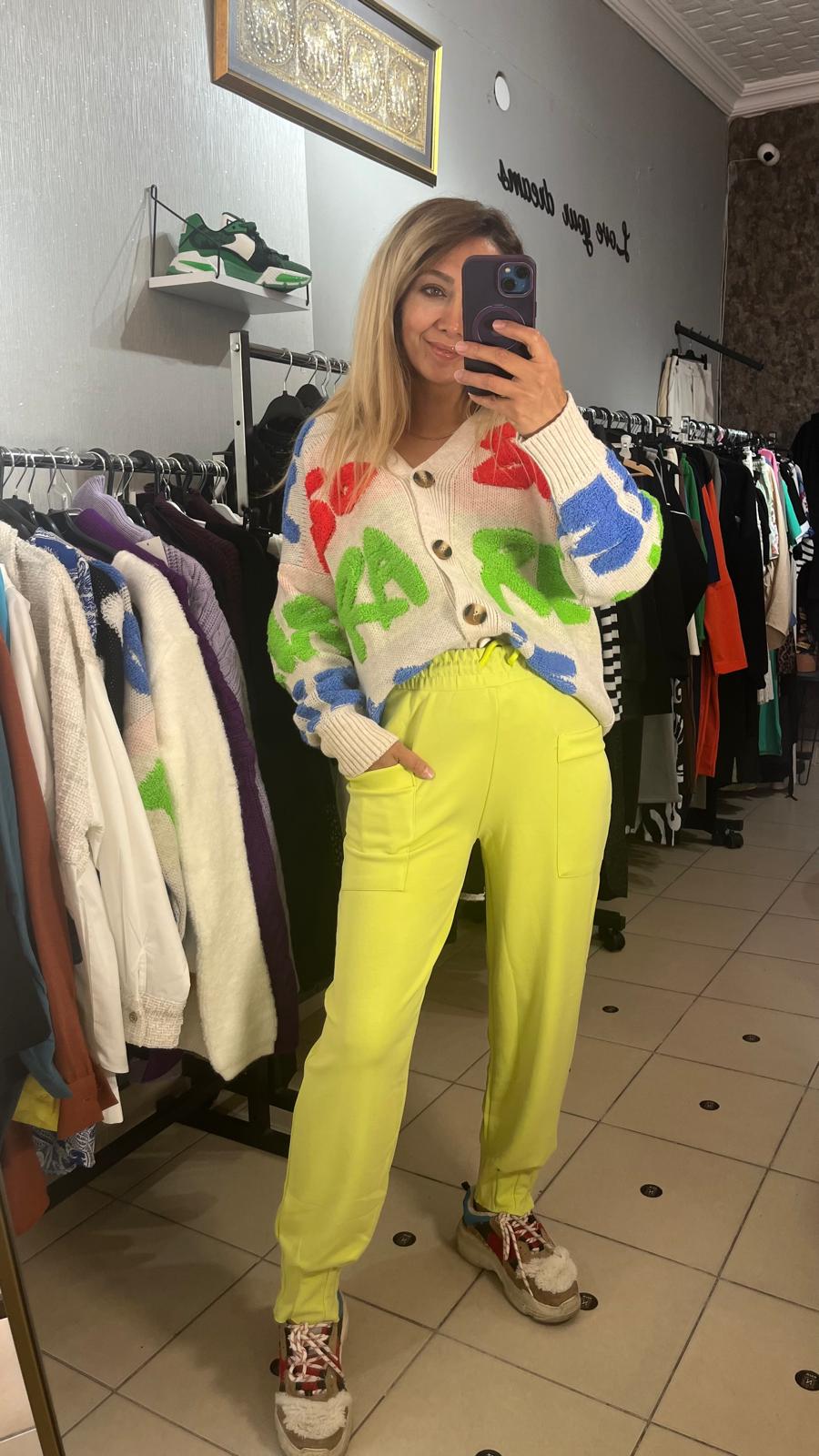 Limon Yeşili Modal Pensli Eşofman