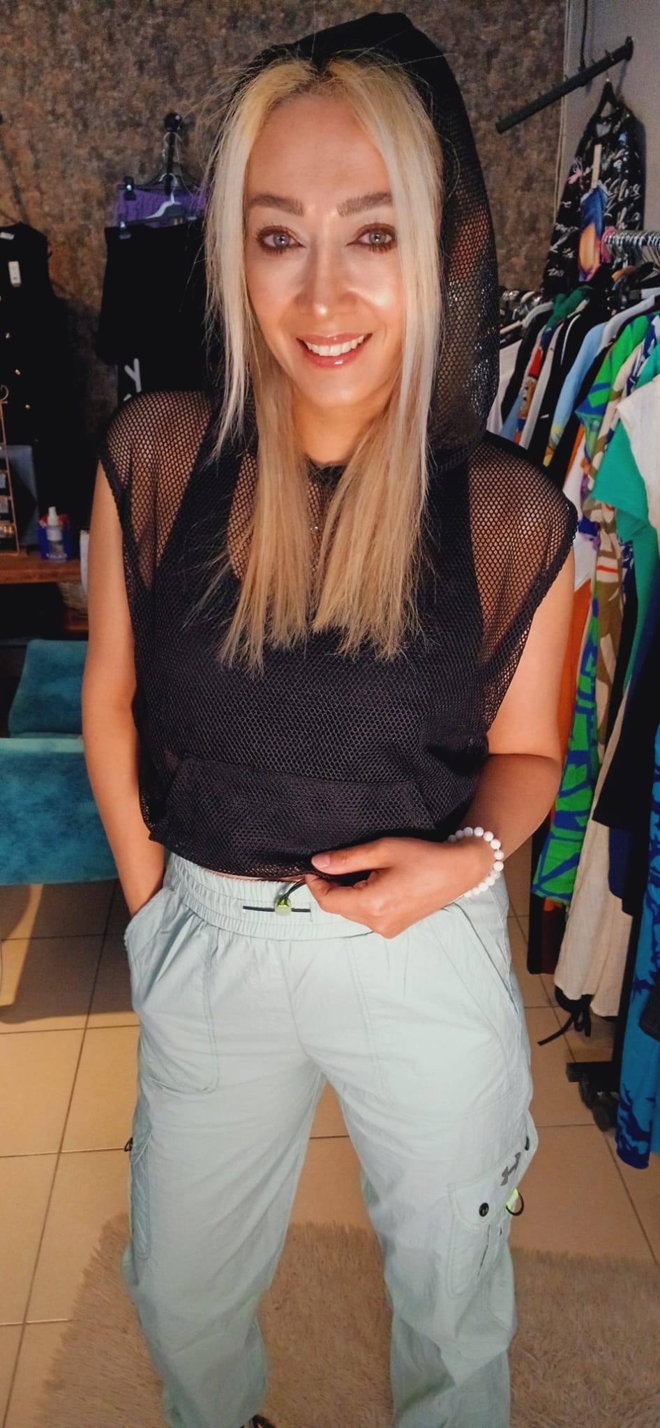 Mint Keten Paraşüt Pantolon