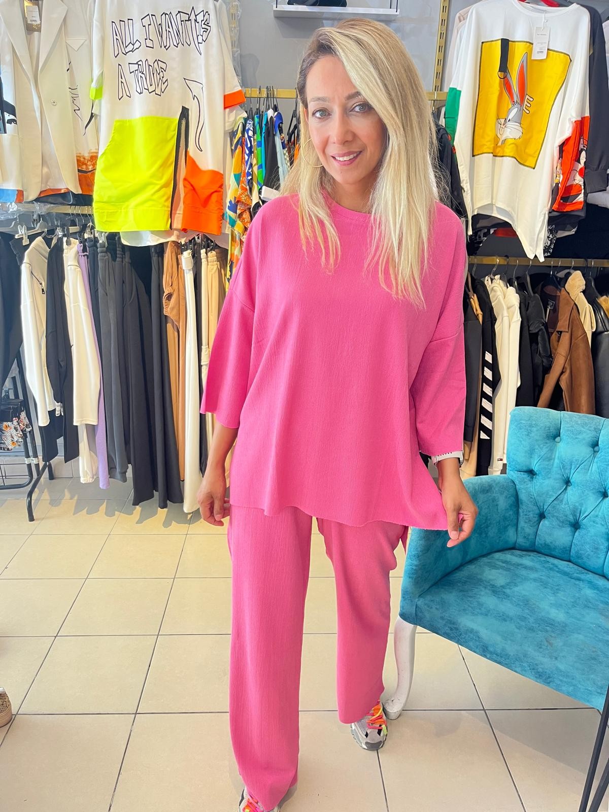 Pembe Oversize Takım 