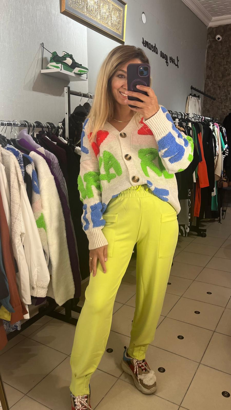 Limon Yeşili Modal Pensli Eşofman