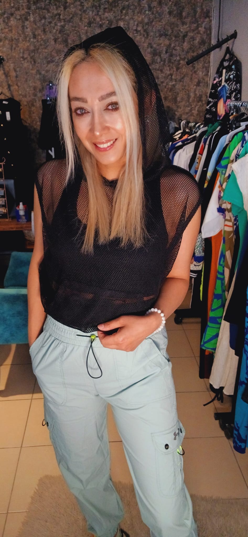 Mint Keten Paraşüt Pantolon