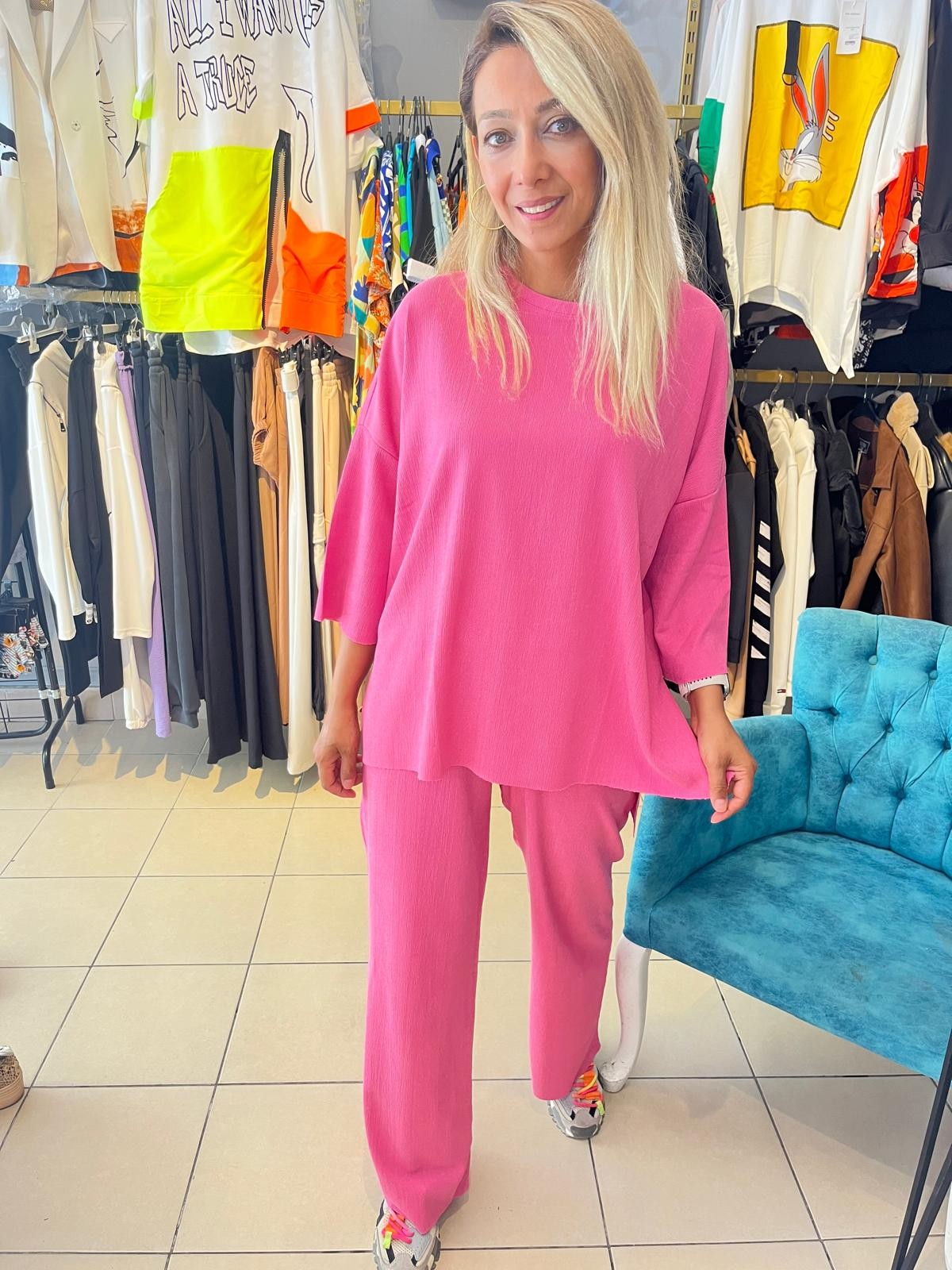 Pembe Oversize Takım 