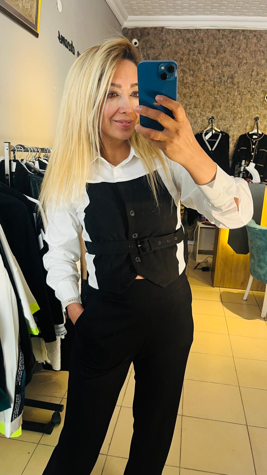 Kemerli Büstiyer Gömlek