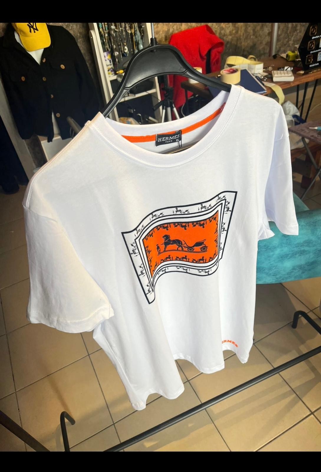 Hermes Erkek Beyaz Tshirt