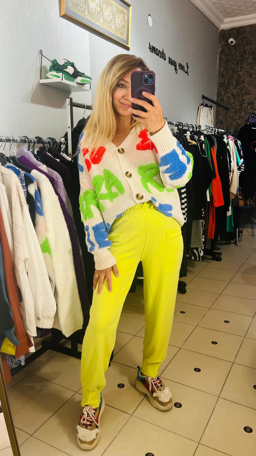 Limon Yeşili Modal Pensli Eşofman