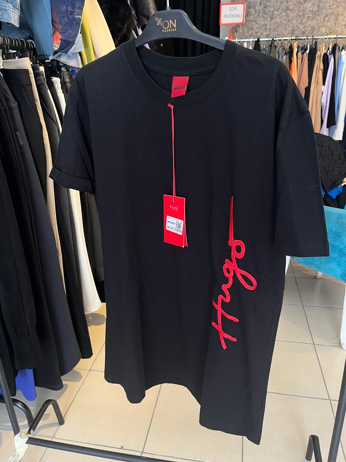 Hugo Siyah Oversize Tshirt 