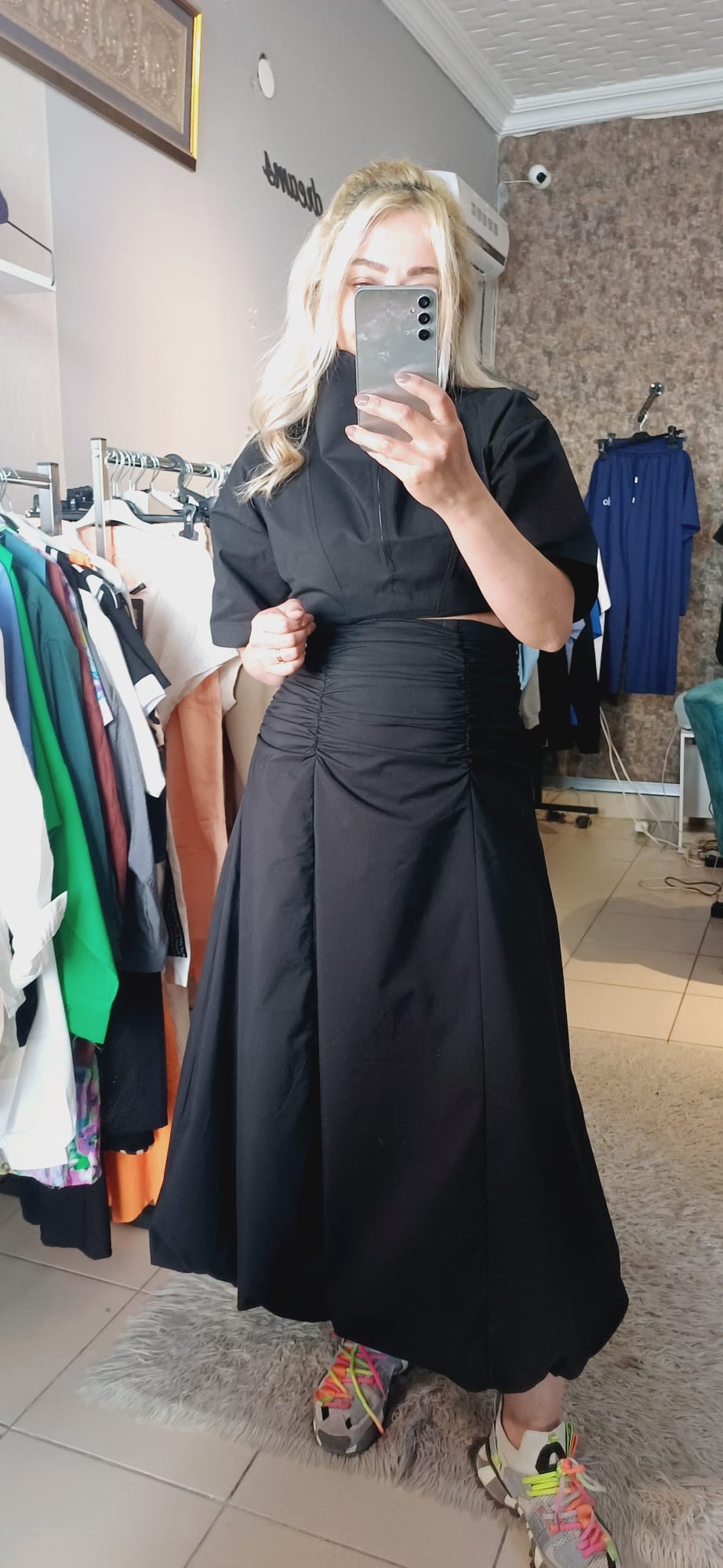 Drape Siyah Tencel Etek