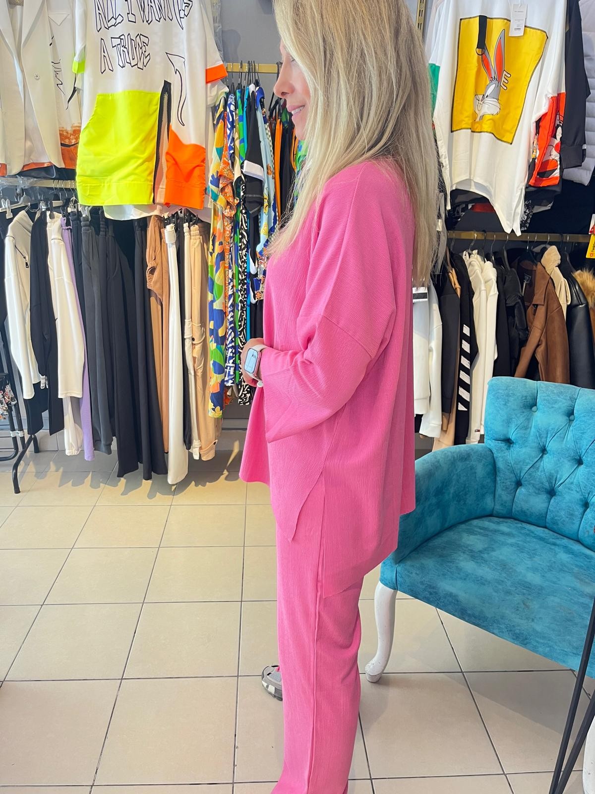 Pembe Oversize Takım 