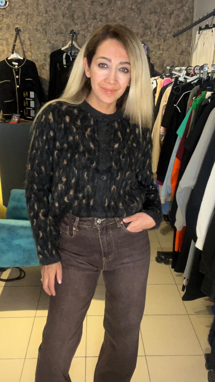 Kahve Marka Wide Leg Yüksek Bel Jean