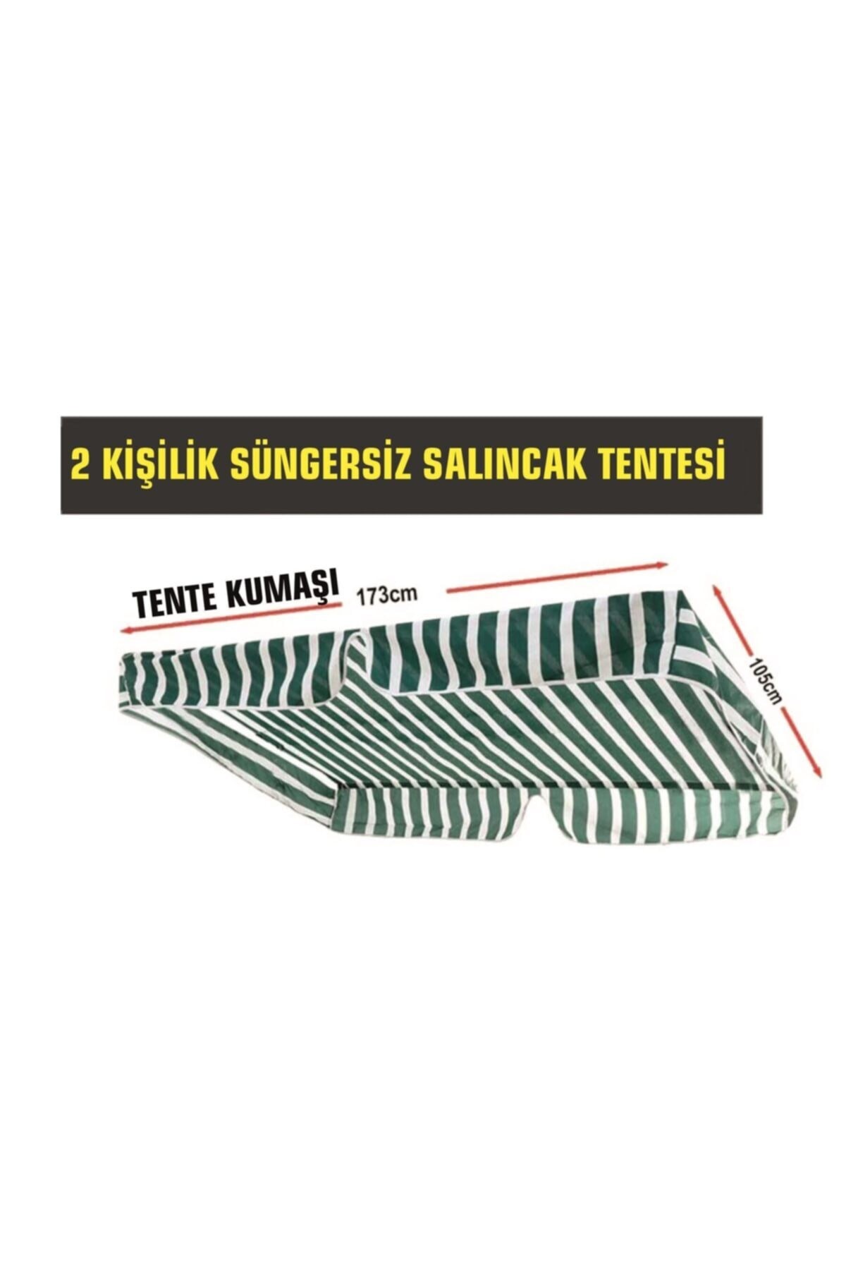 2 Kişilik Salıncak Tentesi (yeşil-beyaz) Bahçe Salıncağı (mindersiz Tente) Vip Home Concept