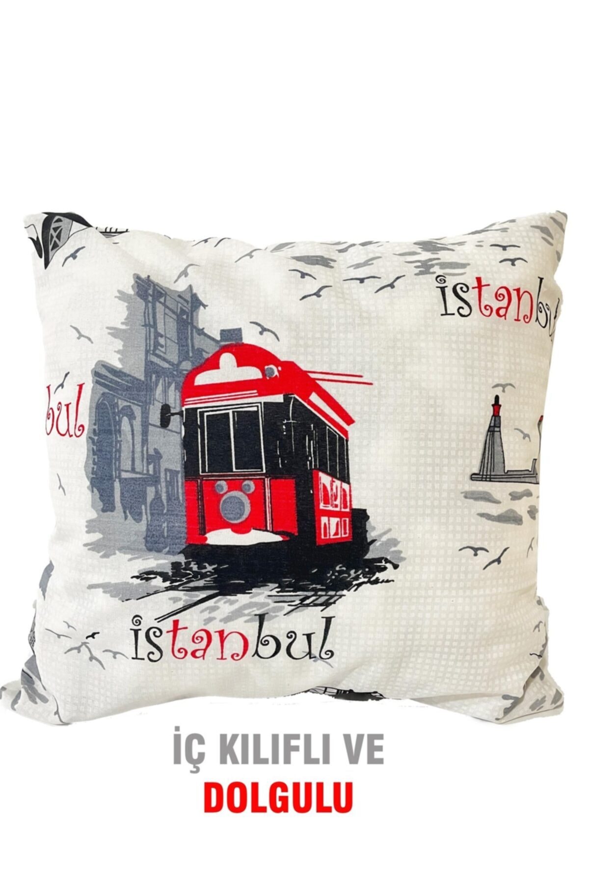 Kırlent Yastık Dolgulu Fermuarlı Vip Yastık 1 Adet-43x43 Cm(istanbul) Vip Home Concept