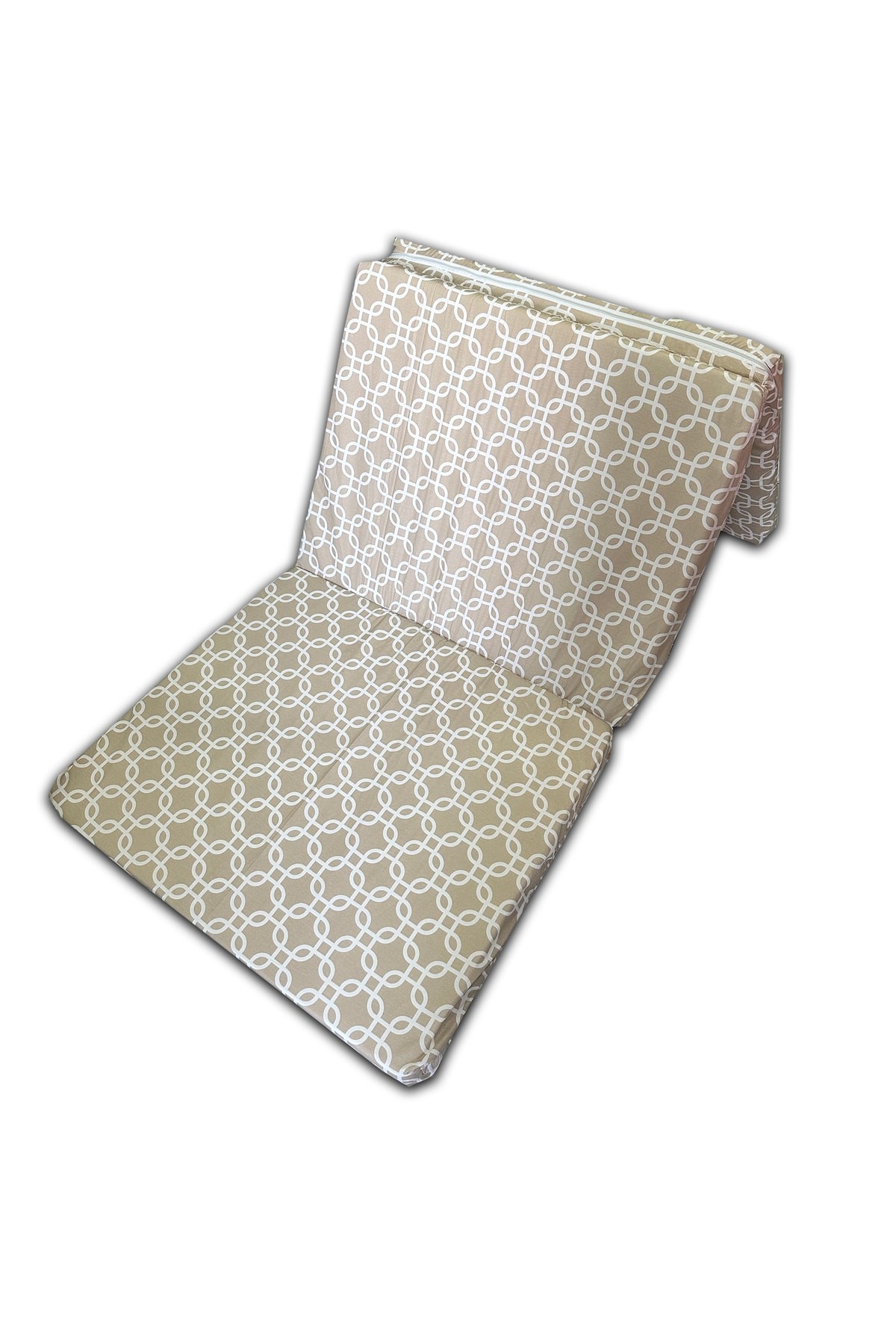 Katlanır Süngerli Minder(70x180x6cm)KREM ZİNCİR Minder Fermuarlı Vip Home Concept