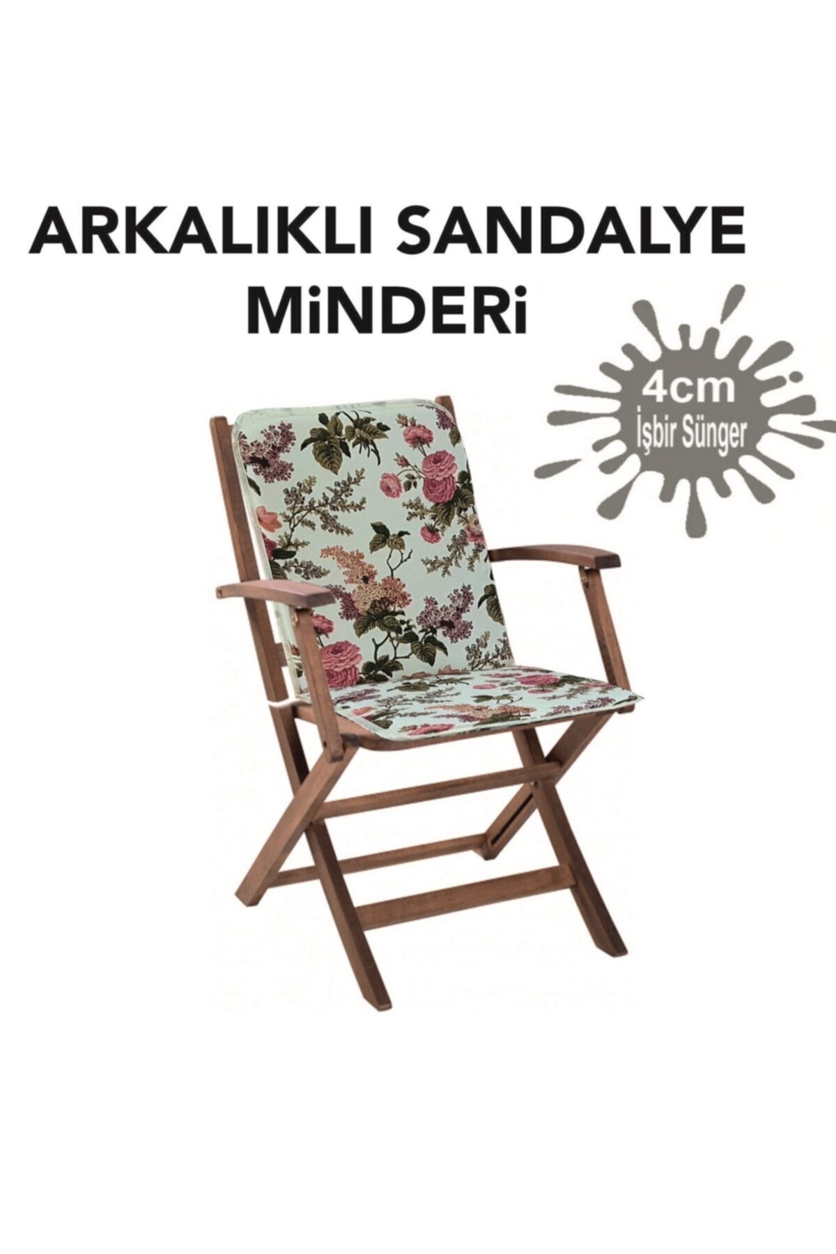 Sandalye Minderi Arkalıklı Büyük Fermuarlı Yıkanabilir Ingiliz Gülü Vip Home Concept