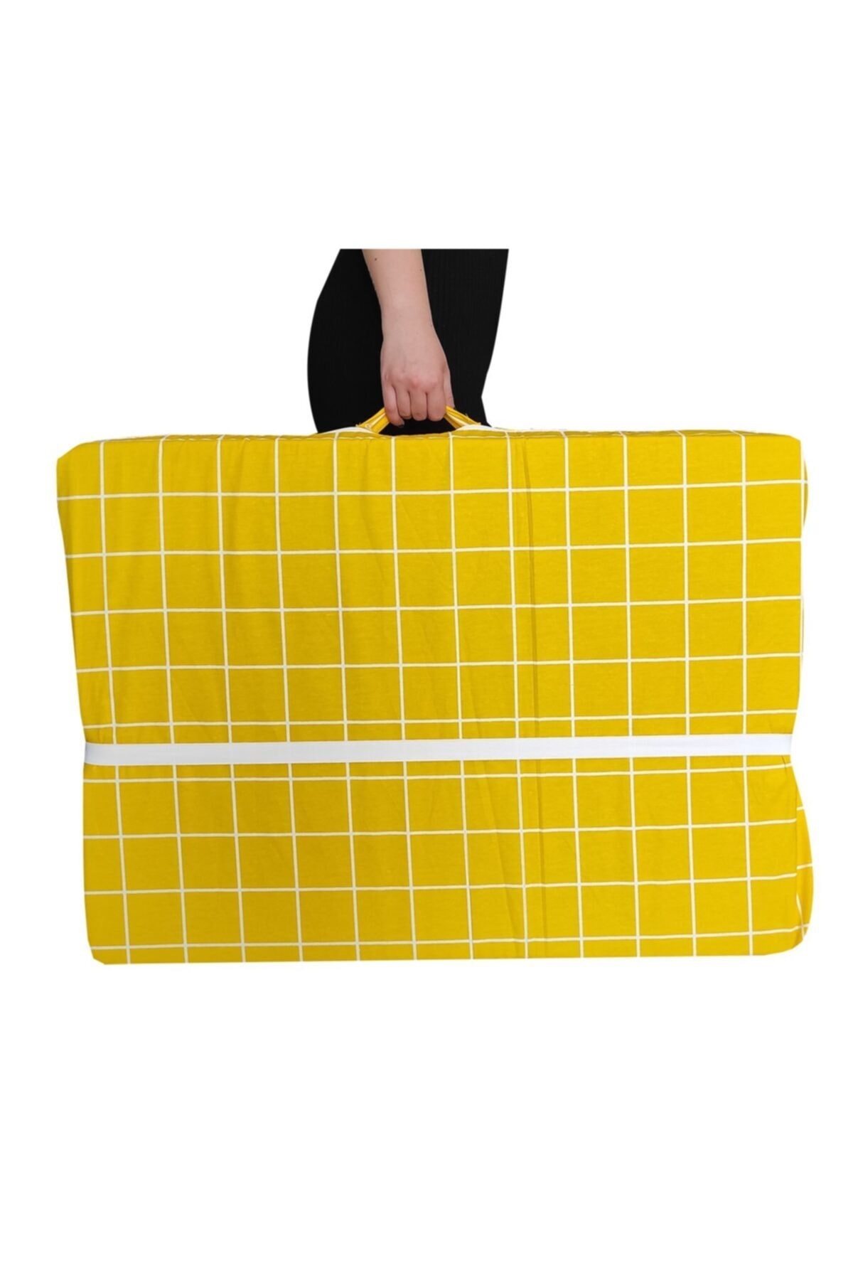 Katlanır Yer Yatağı Sünger Yatak Sarı Pano 80x180 Cm-6 Cm Tek Kişilik Vip Home Concept
