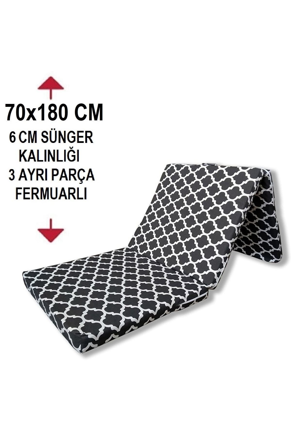 Katlanır Yer Yatağı Ve Tek Kişilik Sünger Katlanır Minder Yatak 70x180 Cm 6 Cm Büyük Karaçatı Vip Home Concept