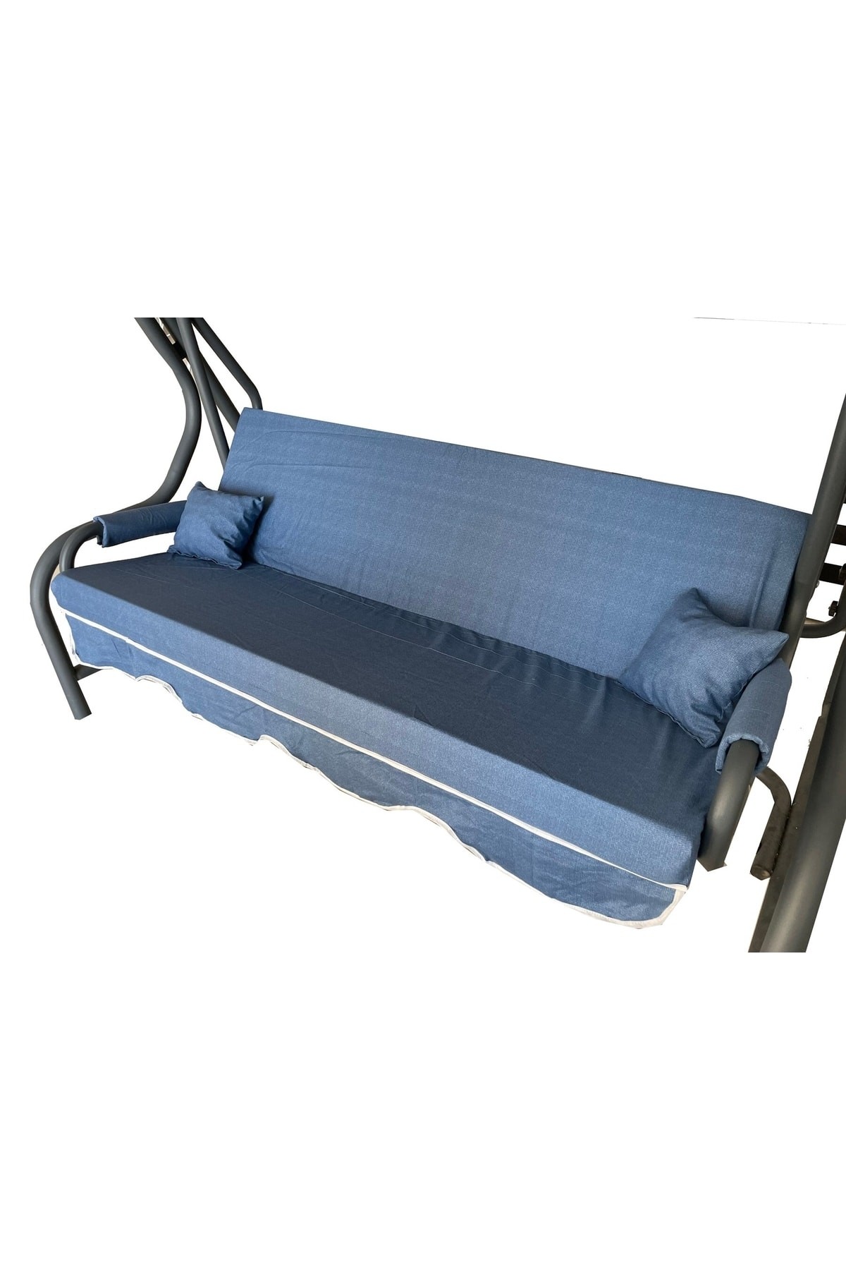 3 Kişilik Salıncak Minderi Süngerli Kılıfı Lacivert Bahçe Minderi Vip Home Concept