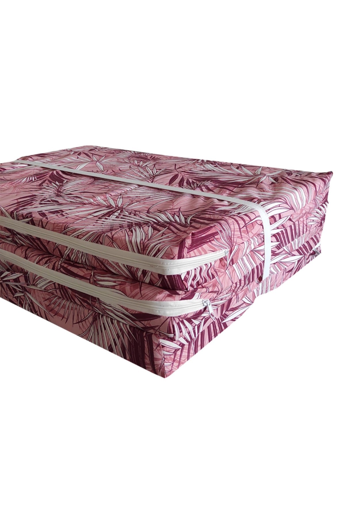Katlanır Yer Yatağı Sünger Yatak Bordo Yaprak 80x180 Cm-6 Cm Tek Kişilik Vip Home Concept