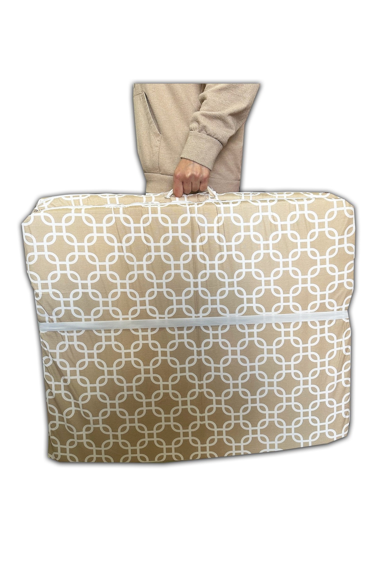 Katlanır Süngerli Minder(70x180x6cm)KREM ZİNCİR Minder Fermuarlı Vip Home Concept