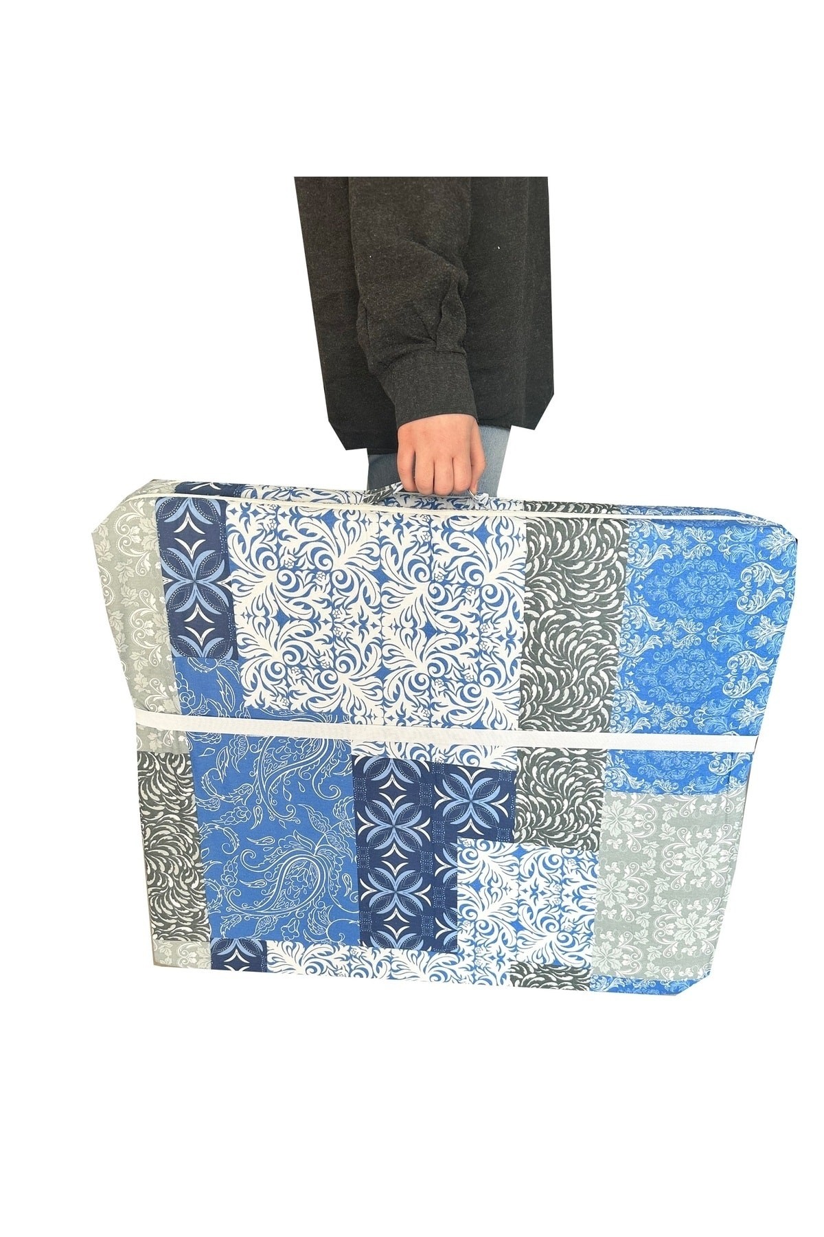 Katlanır Süngerli Minder Fermuarlı 70x180x6 Cm-mavi Etnik Vip Home Concept