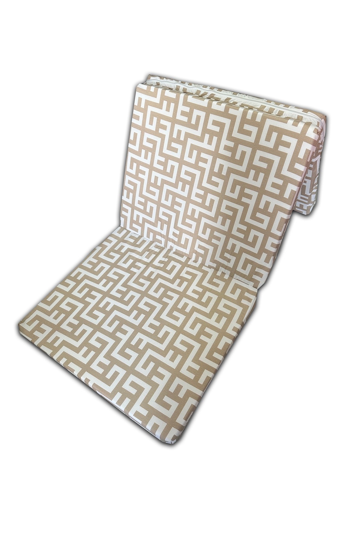 Katlanır Süngerli Minder(70x180x6cm)KREM LABİRENT Minder Fermuarlı Vip Home Concept