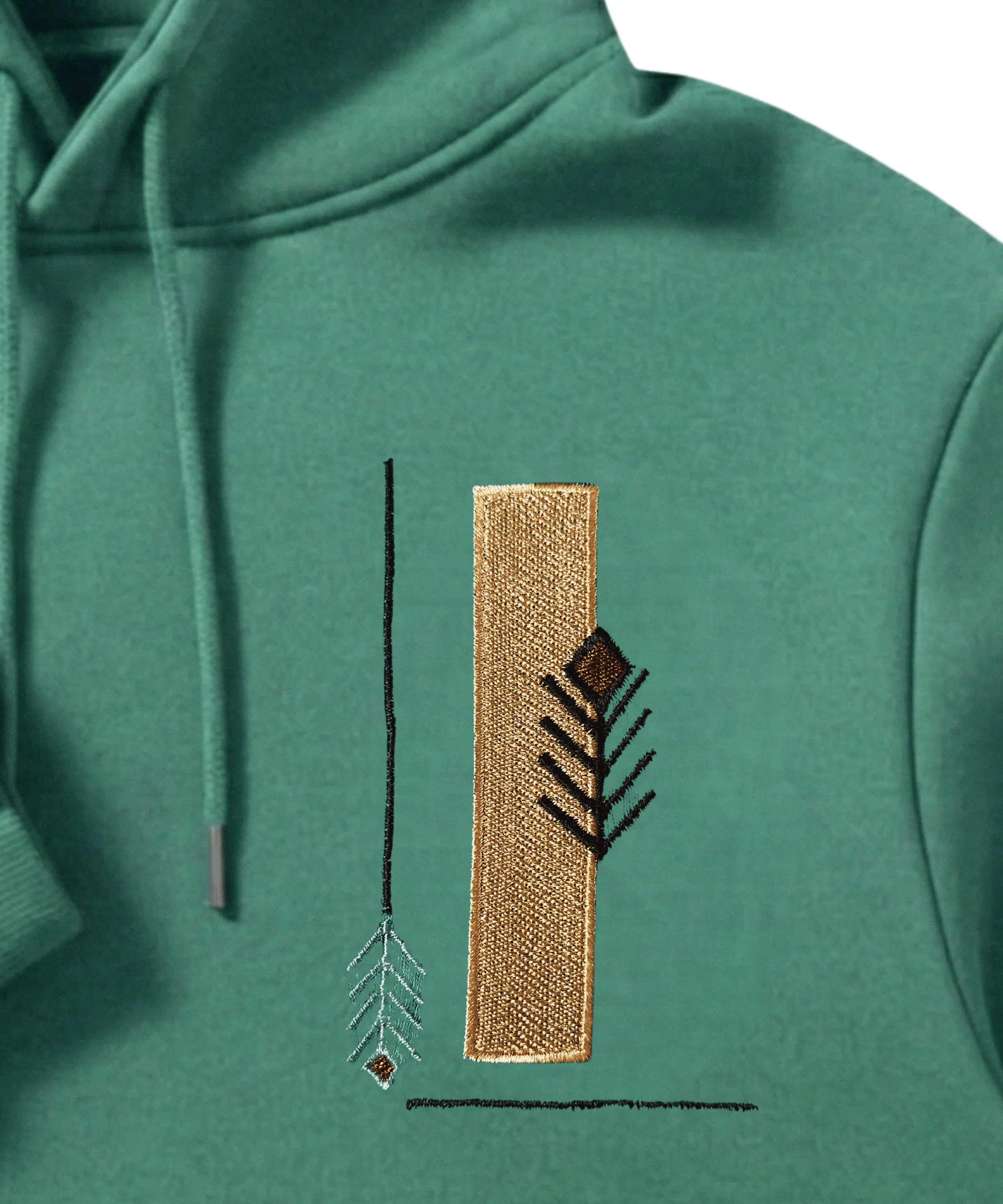 BEREKET - Anadolu Motifli Kapüşonlu Tekli Sweatshirt | Tadgu