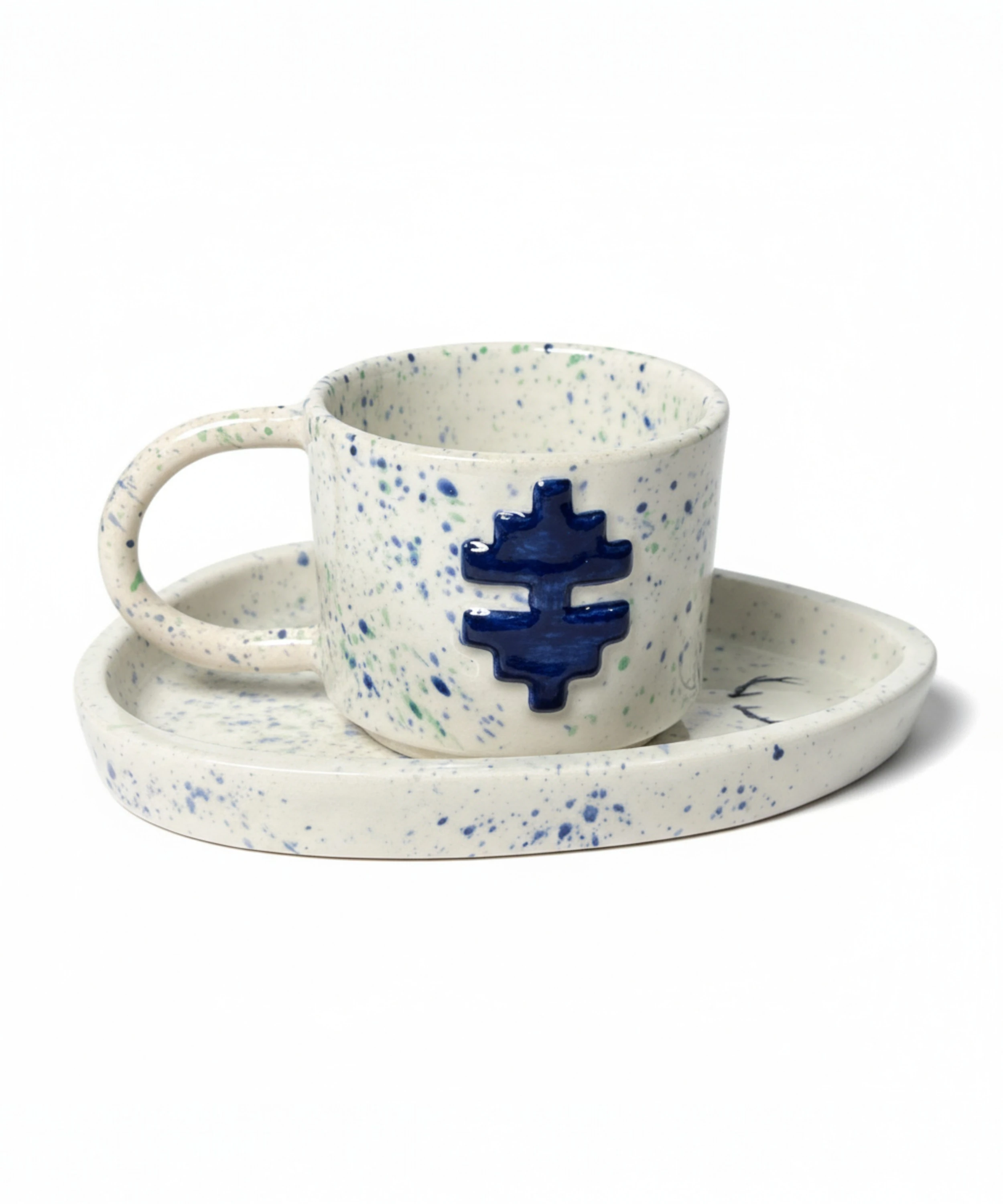 BUKAĞI - Anadolu Motifi El Yapımı Seramik Kupa ve Altlık | SET