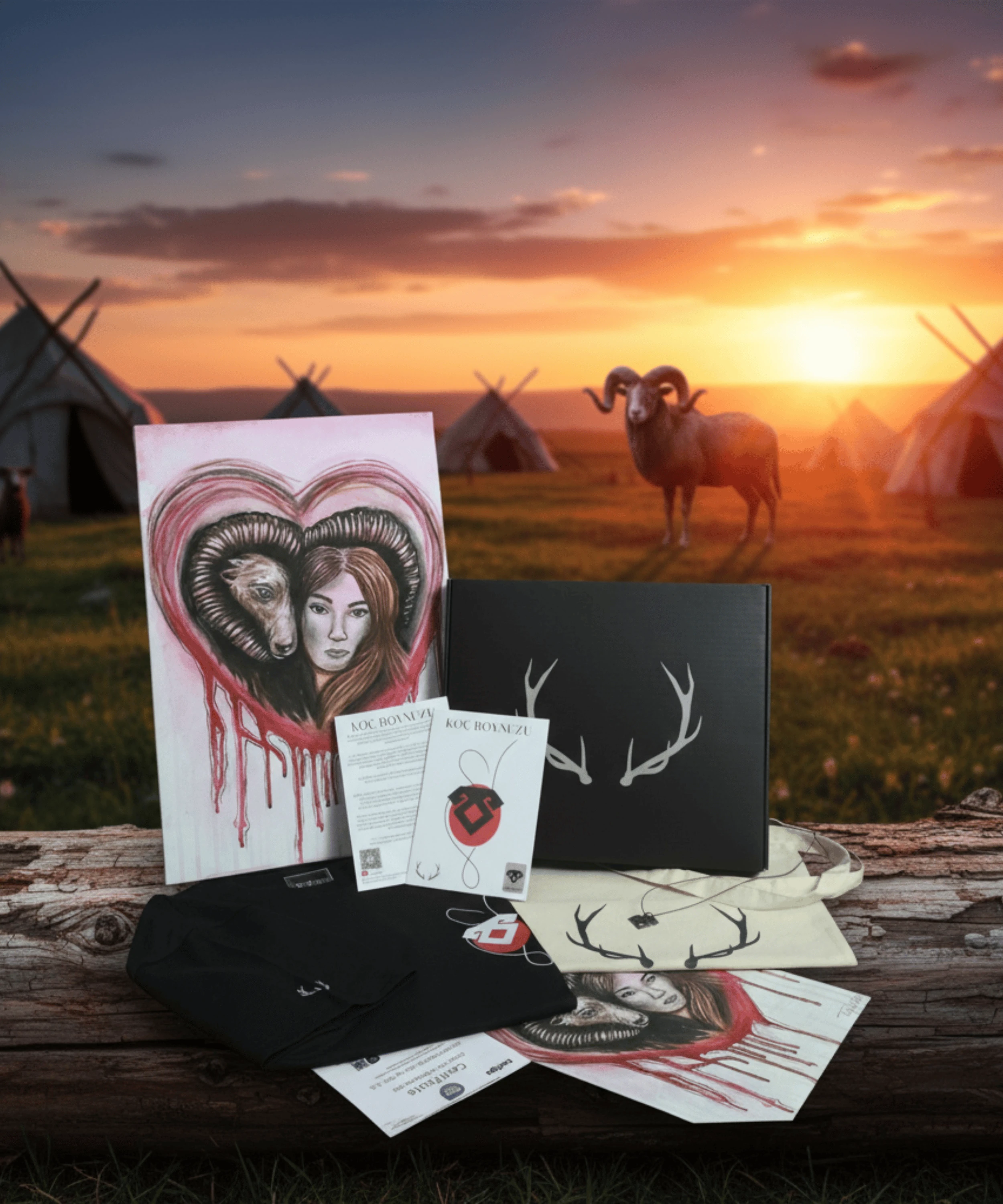 Koç Boynuzu - Anadolu Motifleri Seti | Yaz Koleksiyonu