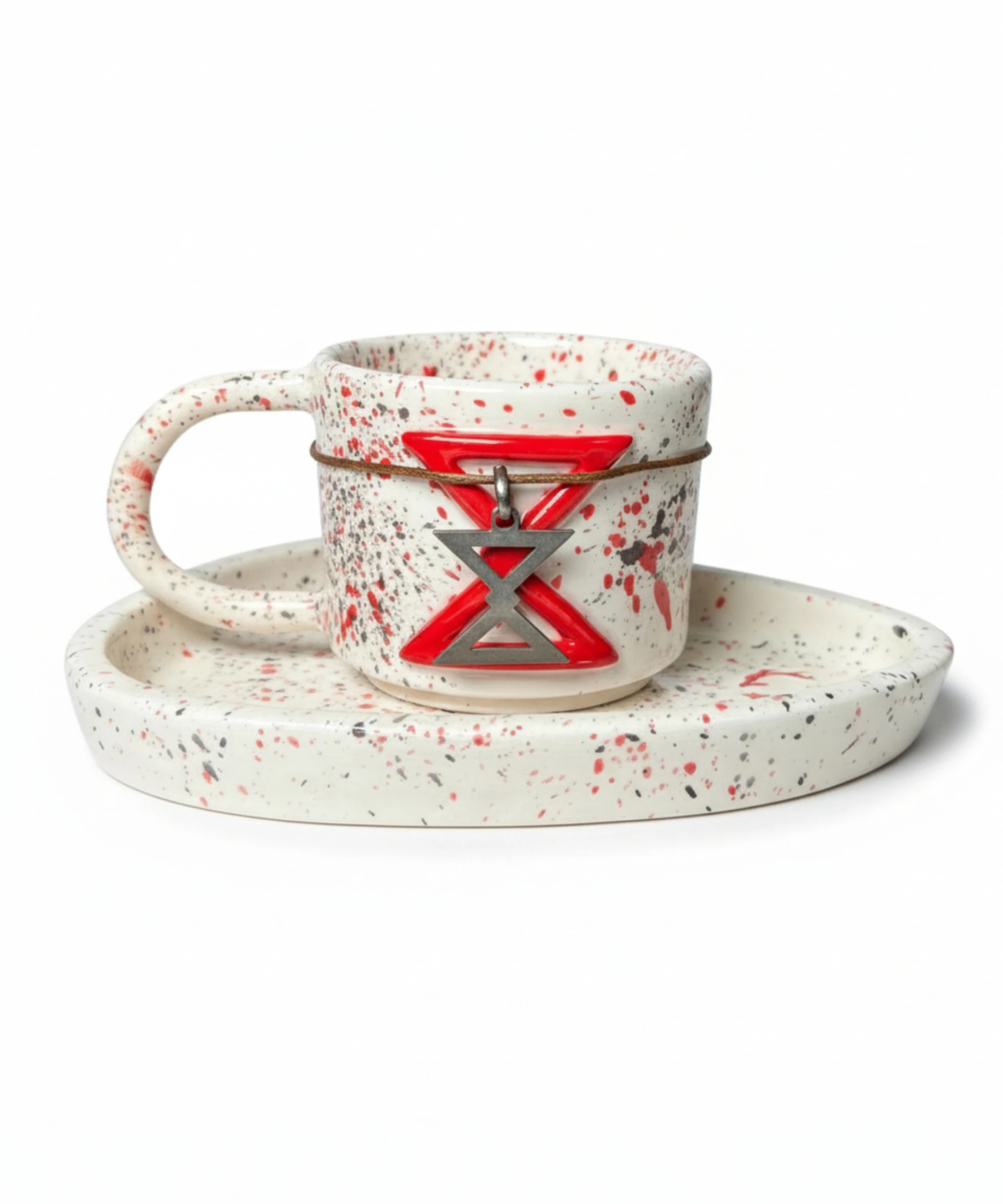 SAÇ BAĞI - Anadolu Motifi El Yapımı Seramik Kupa, Altlık ve Takı | SET