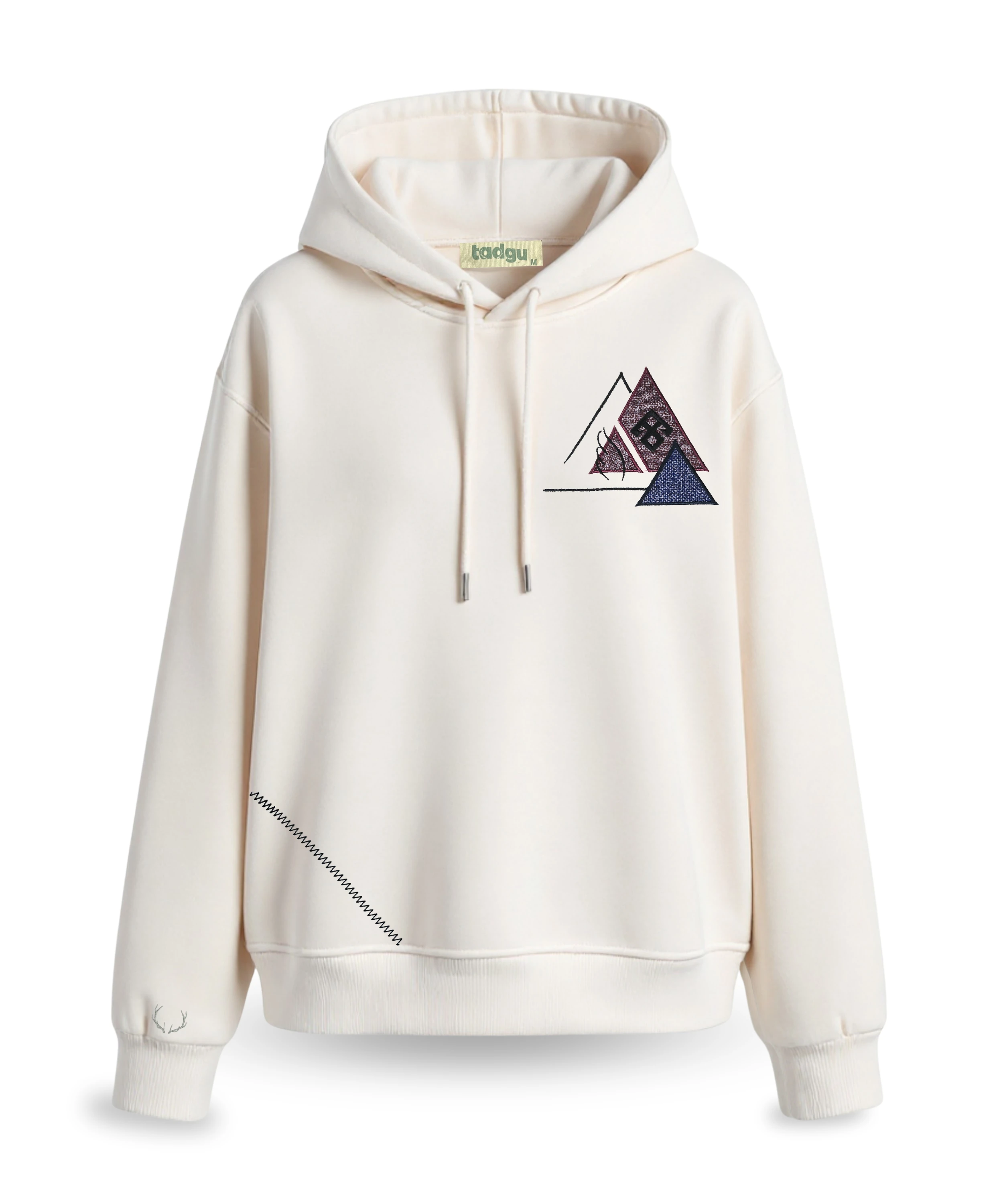 ELİ BELİNDE - Anadolu Motifli Kapüşonlu Tekli Sweatshirt  | Tadgu 